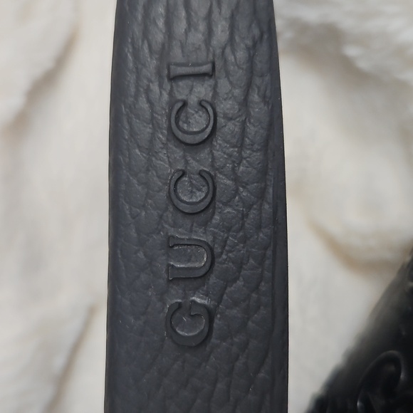 Gucci GG Perforated Rubber Slides Black Size 13 Authenticated - Picture 5 of 16